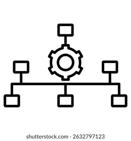 Hierarchical structure icon Black and white outline vector