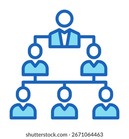 Icono de estructura jerárquica Ilustración vectorial de estilo de color azul