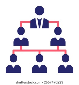 Vektorgrafik des Symbols für hierarchische Struktur Farbfüllungsstil