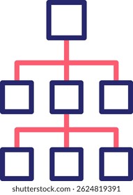 Ilustração do vetor de cor do ícone de estrutura hierárquica