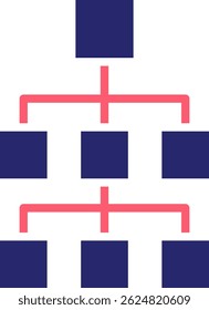Hierarchical Structure Icon Fill Vector Illustration