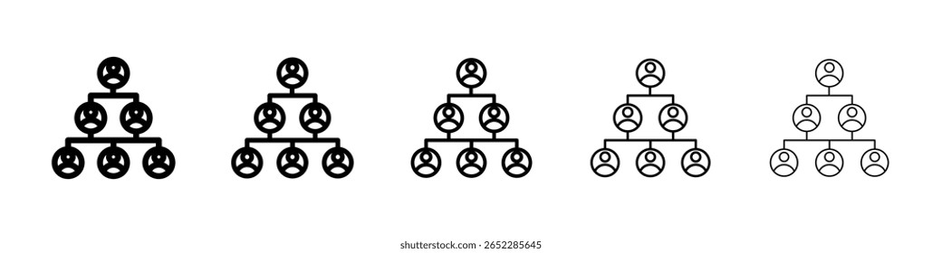 Ícone de estrutura hierárquica conceito de sinal plano preenchido para web design.