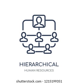 Hierarchical structure icon. Hierarchical structure linear symbol design from Human resources collection.