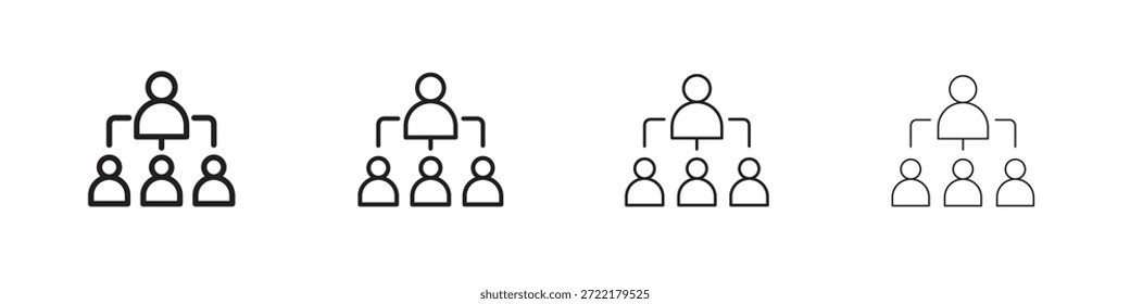 Icono de estructura jerárquica esboza tendencias modernas versiones simples