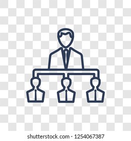 Hierarchical structure icon. Trendy linear Hierarchical structure logo concept on transparent background from Human Resources collection