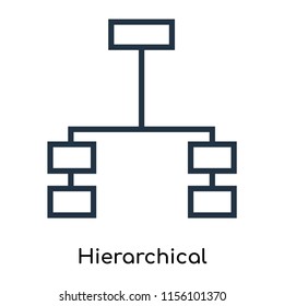 Hierarchical structure icon vector isolated on white background, Hierarchical structure transparent sign , thin symbols or lined elements in outline style