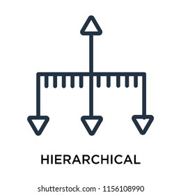 Hierarchical structure icon vector isolated on white background, Hierarchical structure transparent sign , linear pictogram or outline logo design in lined style