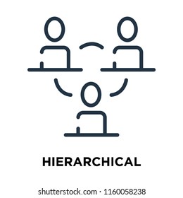 Hierarchical structure icon vector isolated on white background, Hierarchical structure transparent sign , line symbol or linear element design in outline style