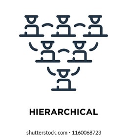 Hierarchical structure icon vector isolated on white background, Hierarchical structure transparent sign , line symbol or linear element design in outline style
