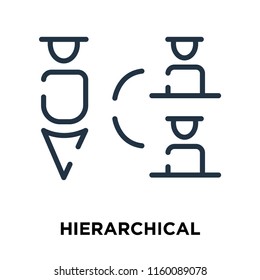 Hierarchical structure icon vector isolated on white background, Hierarchical structure transparent sign , line symbol or linear element design in outline style