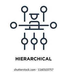 Hierarchical structure icon vector isolated on white background, Hierarchical structure transparent sign , line symbol or linear element design in outline style