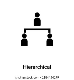 Hierarchical structure icon vector isolated on white background, logo concept of Hierarchical structure sign on transparent background, filled black symbol