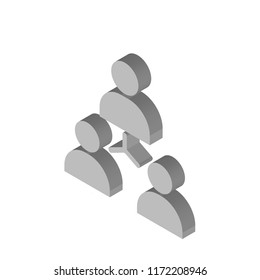 Hierarchical structure isometric left top view 3D icon
