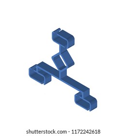 Hierarchical structure isometric left top view 3D icon