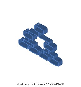 Hierarchical structure isometric left top view 3D icon