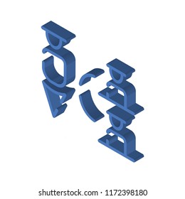 Hierarchical structure isometric left top view 3D icon