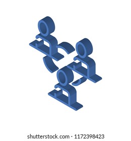 Hierarchical structure isometric left top view 3D icon