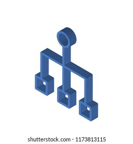 Hierarchical structure isometric left top view 3D icon