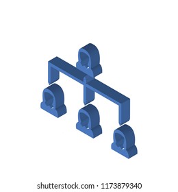 Hierarchical structure isometric left top view 3D icon