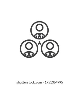 Hierarchical structure line icon. linear style sign for mobile concept and web design. Manager, team leader outline vector icon. Symbol, logo illustration. Vector graphics