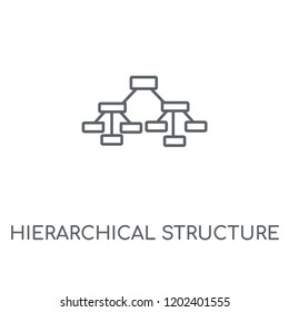 Hierarchical structure linear icon. Hierarchical structure concept stroke symbol design. Thin graphic elements vector illustration, outline pattern on a white background, eps 10.