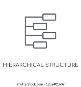 Hierarchical structure linear icon. Hierarchical structure concept stroke symbol design. Thin graphic elements vector illustration, outline pattern on a white background, eps 10.