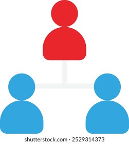 Icono de Organización de estructura jerárquica Ilustración plana de Vector