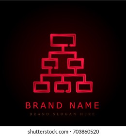 Hierarchical structure red chromium metallic logo