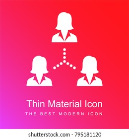 Hierarchical structure red and pink gradient material white icon minimal design