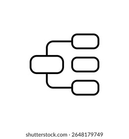 Hierarchical Structure With Rounded Rectangles In A Minimalist Design