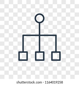 Hierarchical structure vector icon isolated on transparent background, Hierarchical structure logo concept
