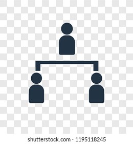 Hierarchical structure vector icon isolated on transparent background, Hierarchical structure transparency logo concept