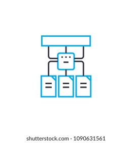 Hierarchical structure vector thin line stroke icon. Hierarchical structure outline illustration, linear sign, symbol concept.
