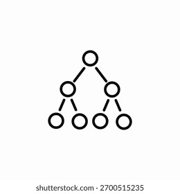 Vector de signo de icono de estructura de árbol jerárquico