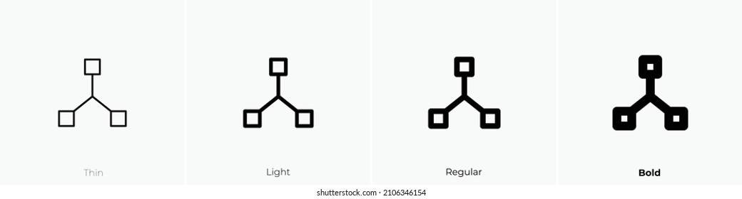 hierarchy 2 icon. Thin, Light Regular And Bold style design isolated on white background