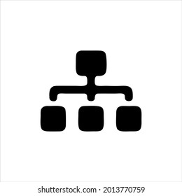 Hierarchy black vector icon on white background.