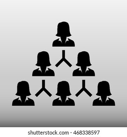 Hierarchy Businesswoman Vector Icon Illustration