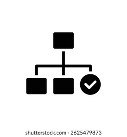 Hierarchy Chart with Check Representing Organizational Structure and Task Completion