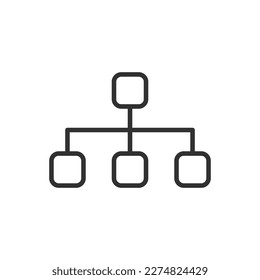 Hierarchy chart, linear icon. Line with editable stroke