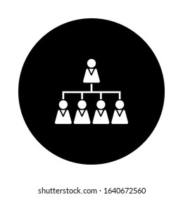 Hierarchy and circle on white