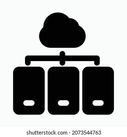 Hierarchie-Cloud-Symbol. hierarchische Konstruktionslinie flach. Hierarchiekonzept