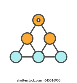 Hierarchy Color Icon. Team Building And Structure Concept. Isolated Vector Illustration