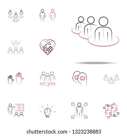 hierarchy colored hand drawn icon. Team icons universal set for web and mobile