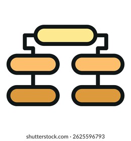 Hierarchy community icon. Outline hierarchy community vector icon color flat isolated