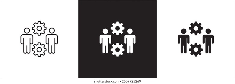 Hierarchy in company icon. Relation of people in company icons. Connection manager and employee symbol. Icon symbol compatible for leader, leadership, management, job position. Sign illustration.