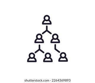 Hierarchy concept. Single premium editable stroke pictogram perfect for logos, mobile apps, online shops and web sites. Vector symbol isolated on white background. 