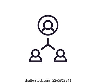 Hierarchy concept. Single premium editable stroke pictogram perfect for logos, mobile apps, online shops and web sites. Vector symbol isolated on white background. 