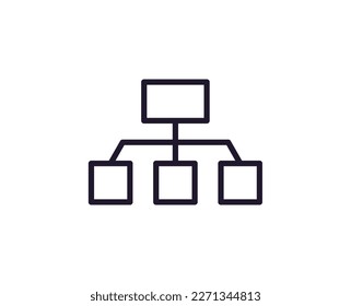 Hierarchy concept. Single premium editable stroke pictogram perfect for logos, mobile apps, online shops and web sites. Vector symbol isolated on white background. 