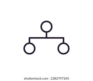 Hierarchy concept. Single premium editable stroke pictogram perfect for logos, mobile apps, online shops and web sites. Vector symbol isolated on white background. 