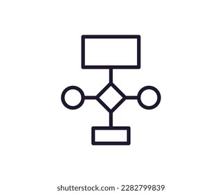 Hierarchy concept. Single premium editable stroke pictogram perfect for logos, mobile apps, online shops and web sites. Vector symbol isolated on white background. 